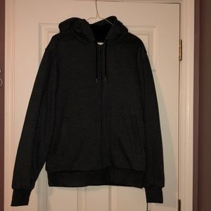 Goodfellow zip up grey hooded sweatshirt